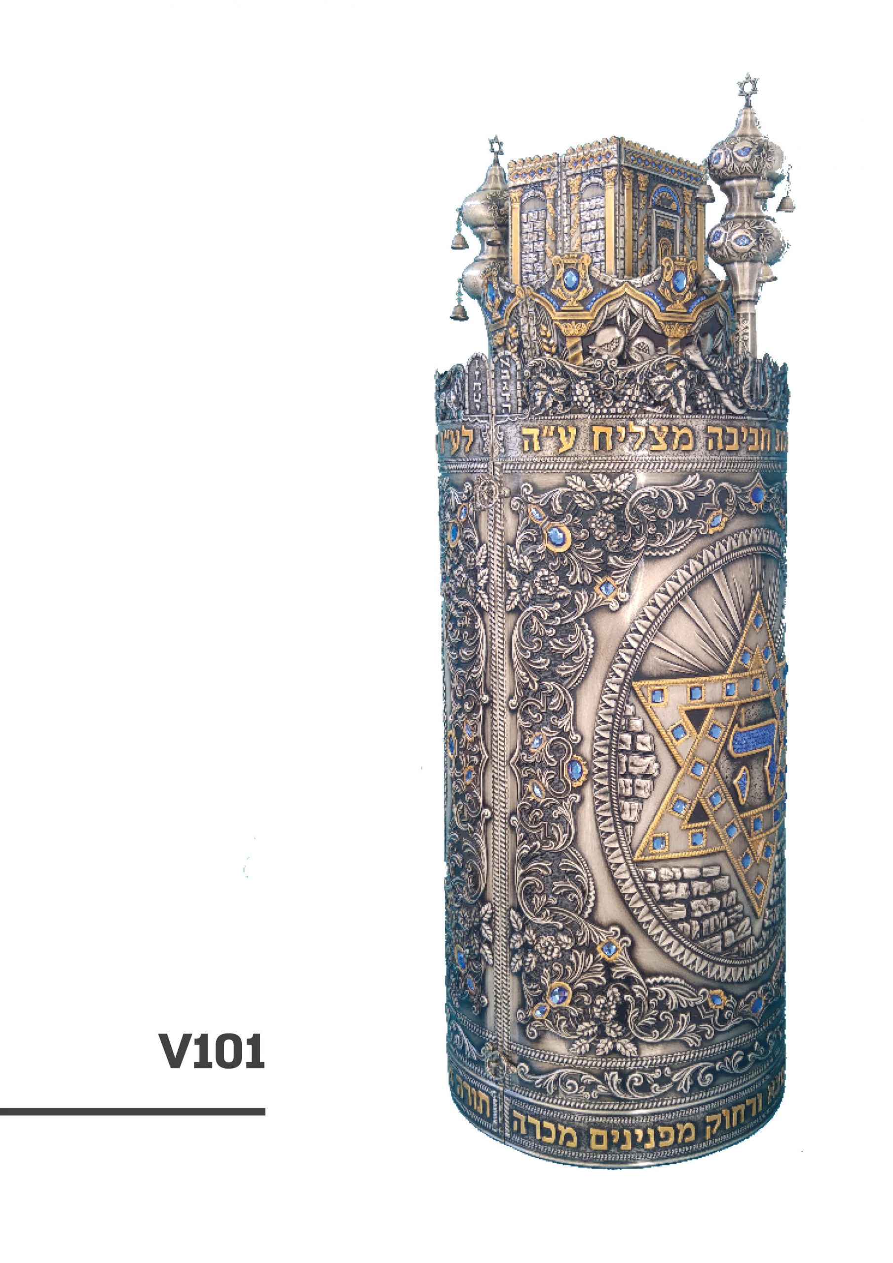 מושחר משולב אבנים - v101